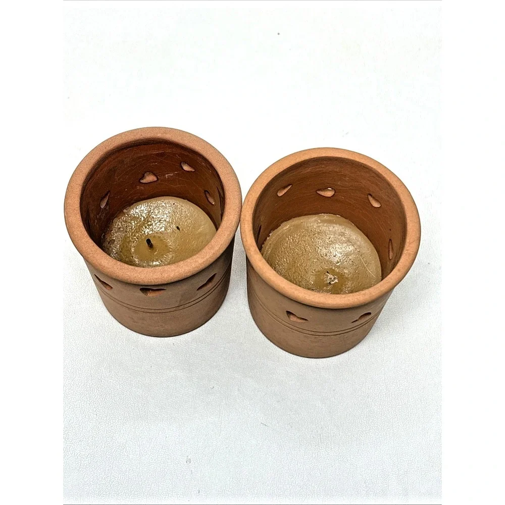Mary Emmerling Collection Terracotta Container Heart‎ Cutout Rare Taiwan Rare